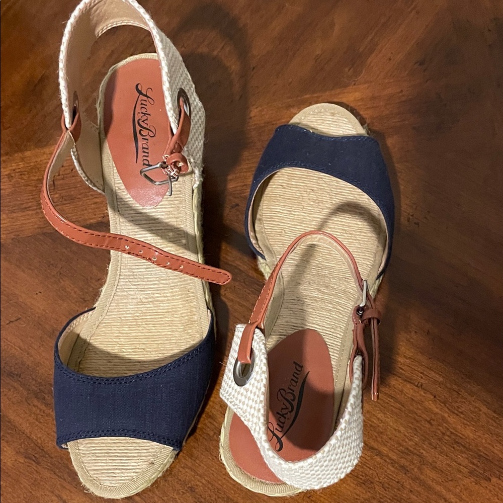 Lucky Brand Blue and Tan Espadrilles